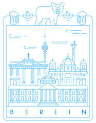 Berlin vector illustration and typography design, Germany