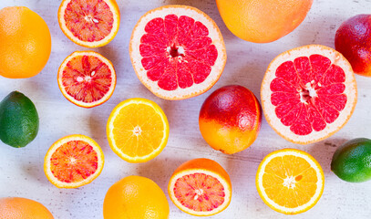 Fototapeta na wymiar Variety of citruses