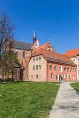 Fototapeta na wymiar Colorful buildings of the Furstenhof palace in Wismar, Germany