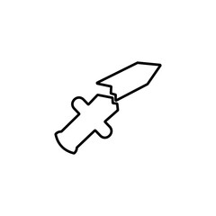 No knife sign. Weapon ban symbol. Forbidden sharp instruments, blades icon illustration.