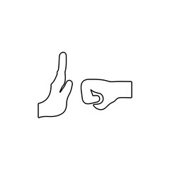Stop violence icon. No bullying sign. Prohibition of domestic violence. Stop crimes.