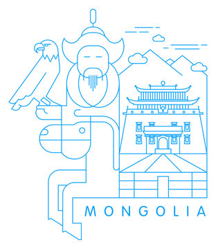 recommend clip art: Mongolia vector illustration and typography design 