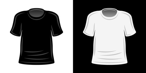 Blank t-shirts white and black vector templates