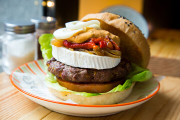 Premium burger with delicious toppings