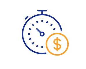 Last minute sale line icon. Shopping timer sign. Supermarket time symbol. Colorful thin line outline concept. Linear style last minute icon. Editable stroke. Vector