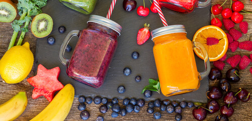 Fresh smoothy drink with igredients