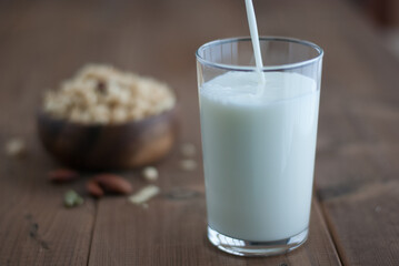 glass of milk and a glass