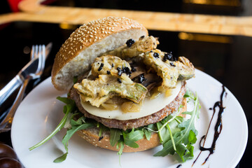 Premium burger with delicious toppings