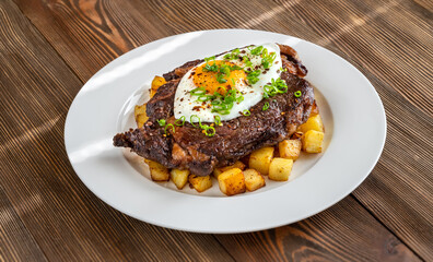 Beefsteak with fried egg