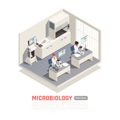 Fototapeta na wymiar Biotechnology Isometric Illustration