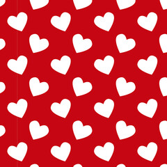 Simple hearts seamless vector patterns. Valentines OR chirstmas day background. Flat design endless chaotic texture made of tiny heartVector illustration for holiday design.