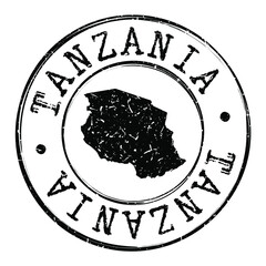Tanzania Stamp Postal. Map Silhouette Seal. Passport Round Design. Vector Icon. Design Retro Travel. - obrazy, fototapety, plakaty