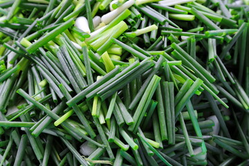 Sliced scallion prepare for cooking
