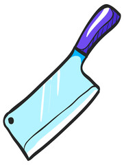 Color Sketch Icon Butcher knife