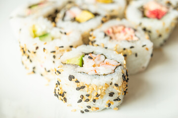 Uramaki on a white plate