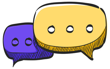Color Sketch Icon Chat bubbles