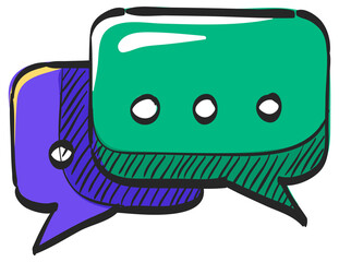 Color Sketch Icon Chat bubbles