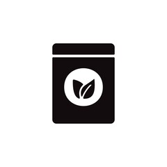 Herbal plants container. Natural medicine container icon in line design style.