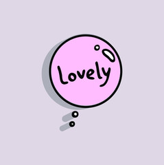 The word beautiful in a bubble.