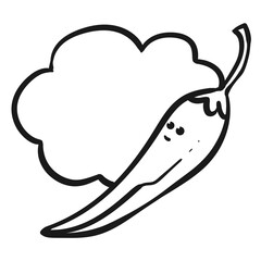 Chili characters drawing. Vector illustration.