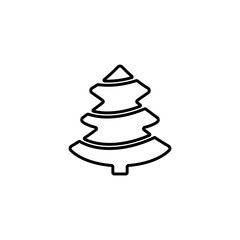 Christmas tree icon. Evergreen conifer. Fir, spruce or pine symbol.