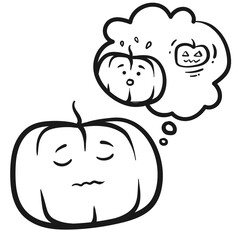 Pumpkin characters drawing. Vector illustration.