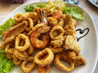 fritto misto from chef in restaurant 