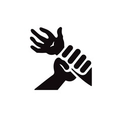 Stop violence icon. No bullying sign. Prohibition of domestic violence. Stop crimes.