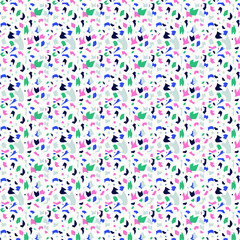 Terrazzo flooring vector scattered pattern. Texture of classic italian type of floor in Venetian style composed of natural stone, granite, quartz, marble, glass and concrete. Graphic design elements.