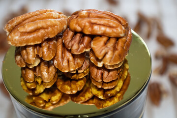 Organic Pecan Nuts Close-Up
