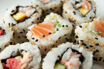 Uramaki on a white plate