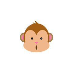 Cute monkey head vector