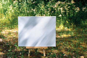 White empty mockup template poster canvas