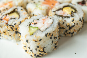 Uramaki on a white plate