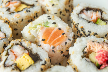 Uramaki on a white plate