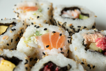 Uramaki on a white plate