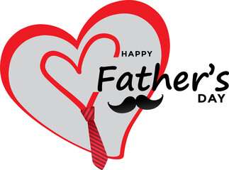 Happy Father’s Day Calligraphy greeting card. Vector illustration. White background