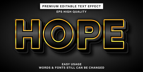 Editable text effect hope