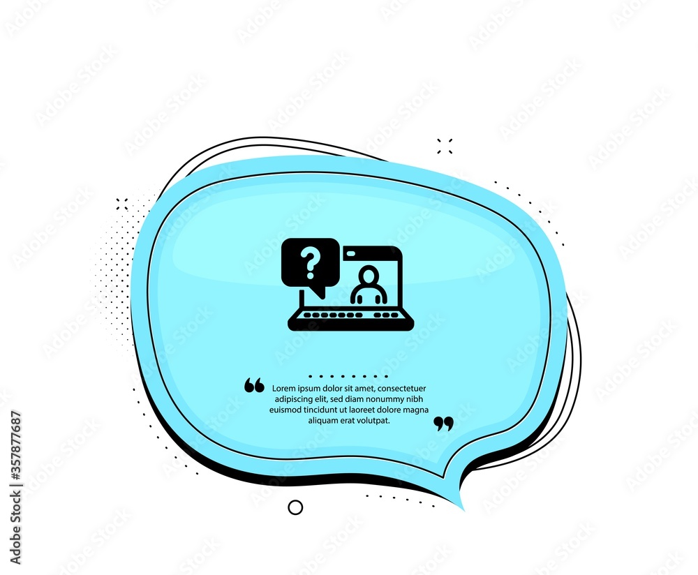 Poster question mark icon. quote speech bubble. online faq support sign. quotation marks. classic faq icon.