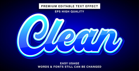 Editable text effect clean
