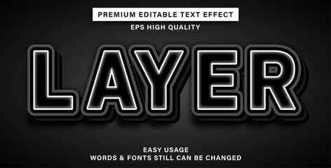 Editable text effect layer