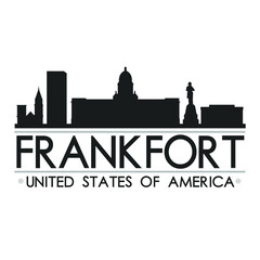 Obraz premium Frankfort Skyline Silhouette Design City Vector Art Famous Buildings