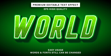 Editable text effect world