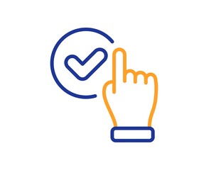 Checkbox line icon. Approve sign. Confirmed click symbol. Colorful thin line outline concept. Linear style checkbox icon. Editable stroke. Vector