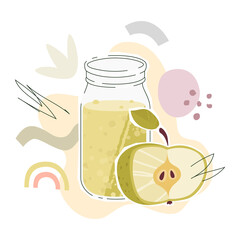 Glass Jar Apple Juice