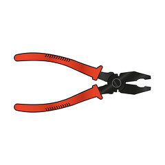 Pliers - a manual tool for mechanical work. Single illustration, icon. 