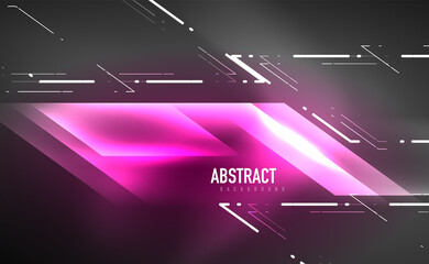 Dynamic neon shiny abstract background. Trendy abstract layout template for business or technology presentation, internet poster or web brochure cover, wallpaper