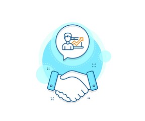 Growth chart sign. Handshake deal complex icon. Business results line icon. Agreement shaking hands banner. Success Business sign. Vector