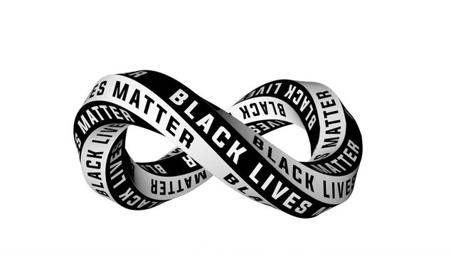 Black lives matter graphic infinity symbol. 3D Rendering