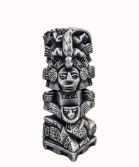 Mayan artifact from Mexico isolated against white background